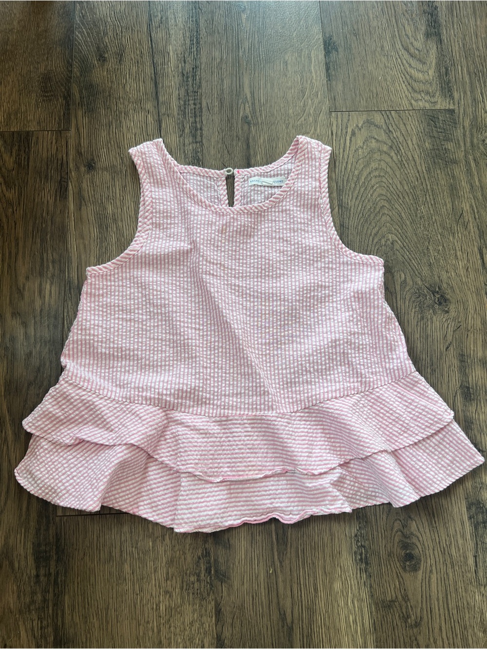 Pink Textured Ruffle Tank Top Rockets of Awesome size 6/7